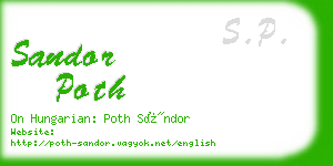 sandor poth business card